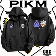 CSG Security Design Hoodie zipper Microfiber Classic Hoodie Unisex Terdapat dua warna hitam putih.