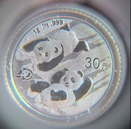 鉑金Platinum，2022年熊貓40周年鉑金幣，1g熊貓白金鉑金幣，中國熊貓幣，有原廠證書包裝，限量版罕有極具收藏價值！！