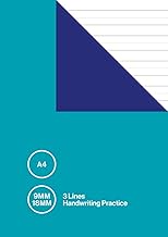 A4 9mm 18mm 3 Lines Handwriting Practice: Three Line Exercise Book / Lined Notebook / Jotter | 18 mm