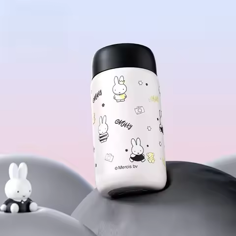 Kawaii Miffy Portable Thermos 316 Stainless Steel Vacuum Insulated Tumbler Cute Cartoon Leakproof Wa