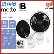Alpha Motto Wall Fan B31 B Collection 3 Speeds With Remote Strong Wind Low Noise WFB31/8 WF B 31