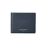 TAKEO KIKUCHI กระเป๋าสตางค์ใบสั้น CLASSIC GOLD LOGO SOFT LEATHER 8-CARD WALLET