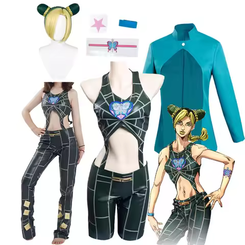 JoJo Anime Bizarre Adventure Stone Ocean Jolyne Cujoh Cosplay Wig Coat Women Costume Adult Girl Disg