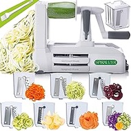 Spiralizer 5-Blade Vegetable Slicer, Strongest-and-Heaviest Spiral Slicer, Best Veggie Pasta Spaghet
