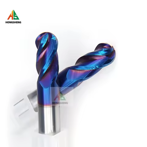 HRC65 4Flute Ball End Mill Carbide CNC Milling Cutter Tools R0.5 1 2 3 4 5 R6 R7 R8 9 R10mm For Stee