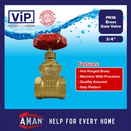 ViP PN16 Hot Forged Brass Gate Valve Stopcock with Steering Injap Water Valve Pintu Loyang 铜水闸 1/2 i