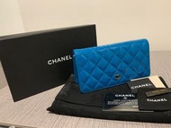 Chanel 藍色漆皮長銀包