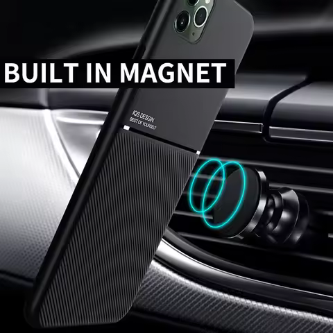 Magnetic Car Phone Case for iPhone 11 Pro MAX XR XS 12 Mini 6s 7 8 Plus Built-in Magnet Metal Plate 