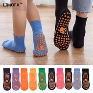 LJMOFA ถุงเท้ากันลื่นสำหรับเด็ก1-12Yrs ซิลิโคนพื้นยางกันลื่นถุงเท้าทรงท่อกลางสำหรับเด็กหญิงเด็กชาย