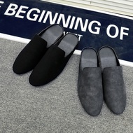 24h Shipping Men's Leather Shoes Half Slippers Men's Shoes Half Slippers Leather Shoes Men's Shoes F