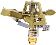 Impulse Sprinkler Head, 1/2 Inch Brass Sprinkler Spray Sprinkler Made of Zinc with Nozzle 360° Circu