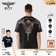 BOY LONDON【暗黑罗盘】短袖春夏新款老鹰LOGO印花休闲T恤上衣N01039 黑色 S