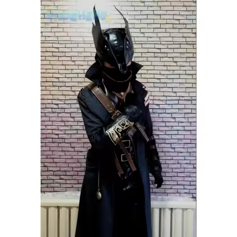 Game Bloodborne Cosplay Gehrman hunter Costume Hat mask scarfpocket accessories Halloween high-quali