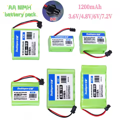 AA Battery Pack 3.6V/4.8V/6V/7.2V 1200mAh SM Plug Rechargeable NiMH Battery with USB Charger For Toy