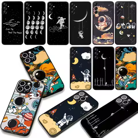 Creative Design Art Astronaut Moon Phone Cover Case for Huawei P30 P20 Mate 20 Lite Pro Y7 Y6P Y7A 2
