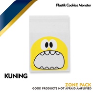 [1 PCS] Plastik Cookies Monster | Plastik kue |  Kemasan Kue Biskuit - Kuning, 7x7 cm