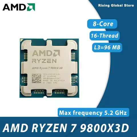 NEW AMD R7 9800X3D CPU Processor Ryzen 7 9800X3D Eight-Core Sixteen-Thread 5.2GHz 120W TDP L3=96M So