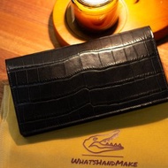 法國料鱷魚皮革摺款長銀包