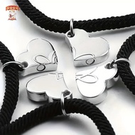 Amonghot> Four-leaf Clover Magnetic Best Friendship Bracelets For 4pcs Women Men Magnet Heart Best F