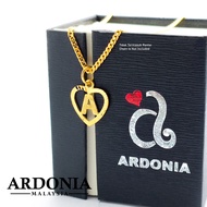 ARDONIA Alphabet Pendant / Loket Emas Abjad 375 (9K Gold / 375 Gold)