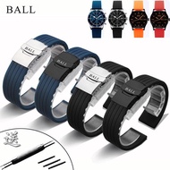 9-1✈BALL BALL Rubber Watch Strap Waterproof Sweatproof Soft Silicone Safety Buckle Bracelet 20 22