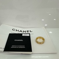 Chanel 香奈兒 CoCo Crush 標準款 寬版 18K黃金戒指 60碼 金色 有購證有證書