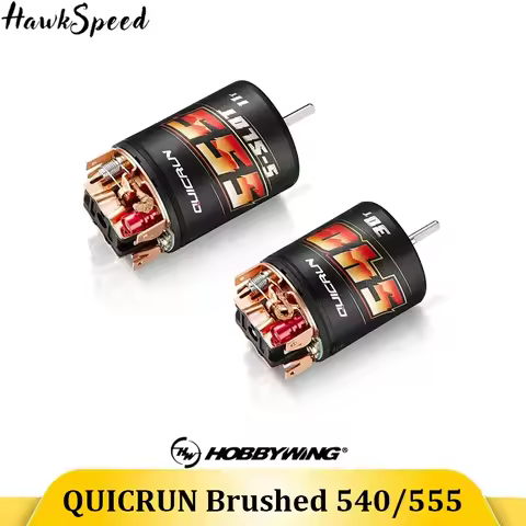 Hobbywing QuicRun Brushed Motor 540 30T 40T / 555 11T 13T for 1/10 RC Crawler Short course truck Mon