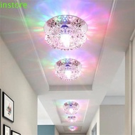 INSTORE Balcony lamp, 220V Crystal LED Ceiling Lights, Multicolor Downlight Modern 3W Aisle Flush Co