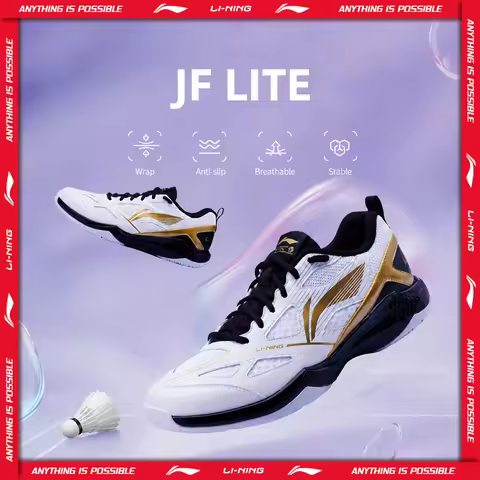 Li-Ning Unisex JF LITE Badminton Shoes NON-MARKING Breathable Comfortable LiNing Men Women Daily Tra