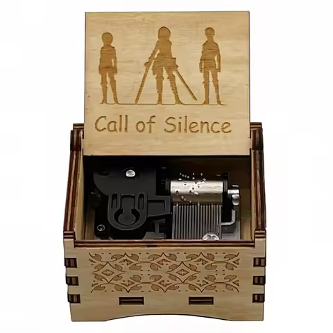 Anime Giants Interlude 'Call of Silence' 'Akuma no Ko' Laser Carved Wooden Music Box Office Decorati