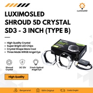 2 PCS Shroud 3 Inch RGBbmw by App Biled Crystal Angel Eyes 5D 3 Light + Driver Mode SD3B - LUXIMOS
