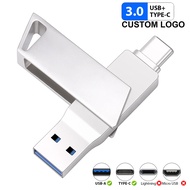 แฟลชไดรฟ์ USB ความเร็วสูงแบบโลโก้ที่กำหนดเอง USB 3.0 TYPE-C 256GB USB-C สำหรับโทรศัพท์ Android แฟลชไ