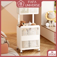 Movable Foldable 2-Layer White Laundry Basket Classification Laundry Basket RVIB