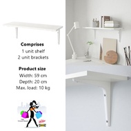 BURHULT / SIBBHULT Wall shelf white 59x20 cm