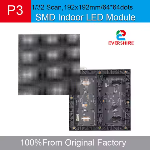 P3 192X192 Indoor LED Full Color Module Pixel Display SMD2121 Lights 64x64 Pixel RGB Matrix Panel Vi