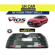 Toyota Vios 2023-2025 AC100 GR Sport Front Grille | GR Vision Style | Piano Black | Vios GR Sport Ac