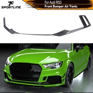 Carbon Fiber Car Front Bumper Lip Spoiler Air Vent Trims Decoration for Audi RS3 Sedan 2017 2018 2019 Front Bumper Lip S