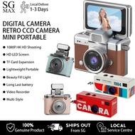 4K Digital Camera Retro CCD Selfie Camera Digital Zoom Portable Photography Camera Flip Screen Palm 