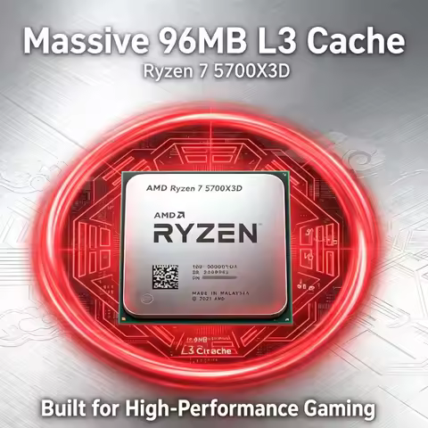 AMD R7 5700X3D Desktop Gaming CPU AM4 Socket DDR4 3GHz To 4.1GHz 8C16T 105W Processor Compatible B55