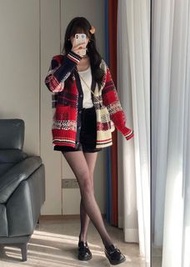Christmas new year red cardigan 格仔聖誕新年衫紅色針織外套 Thom Browne 
