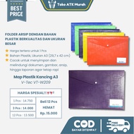 V-Tec VT-W209 A3 Button Plastic Folder Transparent File Folder A3 File Folder