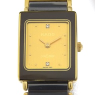 นาฬิกา Rado Diastar รุ่น 153.0249.3 ประดับเพชร 2 เม็ด ตัวเรือนชุบทองผสมเซรามิก ระบบควอตซ์ หน้าปัดอนา