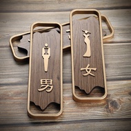 Daily New Arrival/Walnut Solid Wood House Sign Toilet Sign No Smoking Carefully Slip High Taste Warm