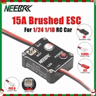NEEBRC Waterproof 15A Brushed ESC Metal ESC 2S 5V/1A For 1/18/ 1/24 SCX24 Trx4m FMS RC Climbing Drif
