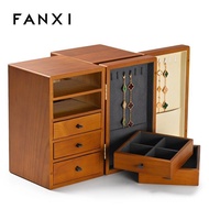 2021 Fanxi [Jewelry New Style High-End Large-Capacity Storage Box Storage Box Jewelry Solid Wood] Mu