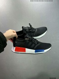 全新🌸 Adidas Boost NMD R1藍紅運動鞋 舒適減震跑步鞋 男女同款 黑色 35-46碼全尺碼