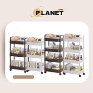 Living Planet Plastic Trolley Storage Rack Bookshelf Small Trolley Movable Snack Storage Shelf Rack 
