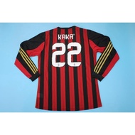 AC Milan 13-14 Home Long Sleeve Retro Soccer Jersey Football #KAKA