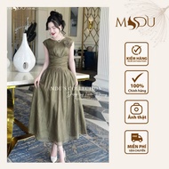 Designed Dress MDU4444 Moss Green with Exquisite Flower Appliques from MDU K40-D1-4