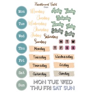 Days Months Lettering Sticker / Planner Sticker / Journal Sticker / Diary Sticker / Journal Decorati